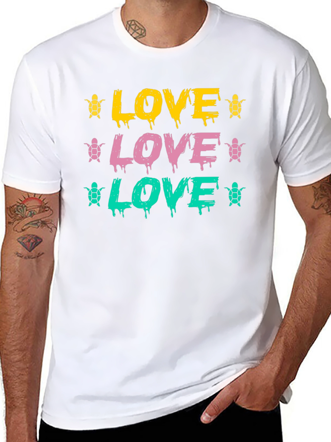 Love Turtles Graphic Tee - Black