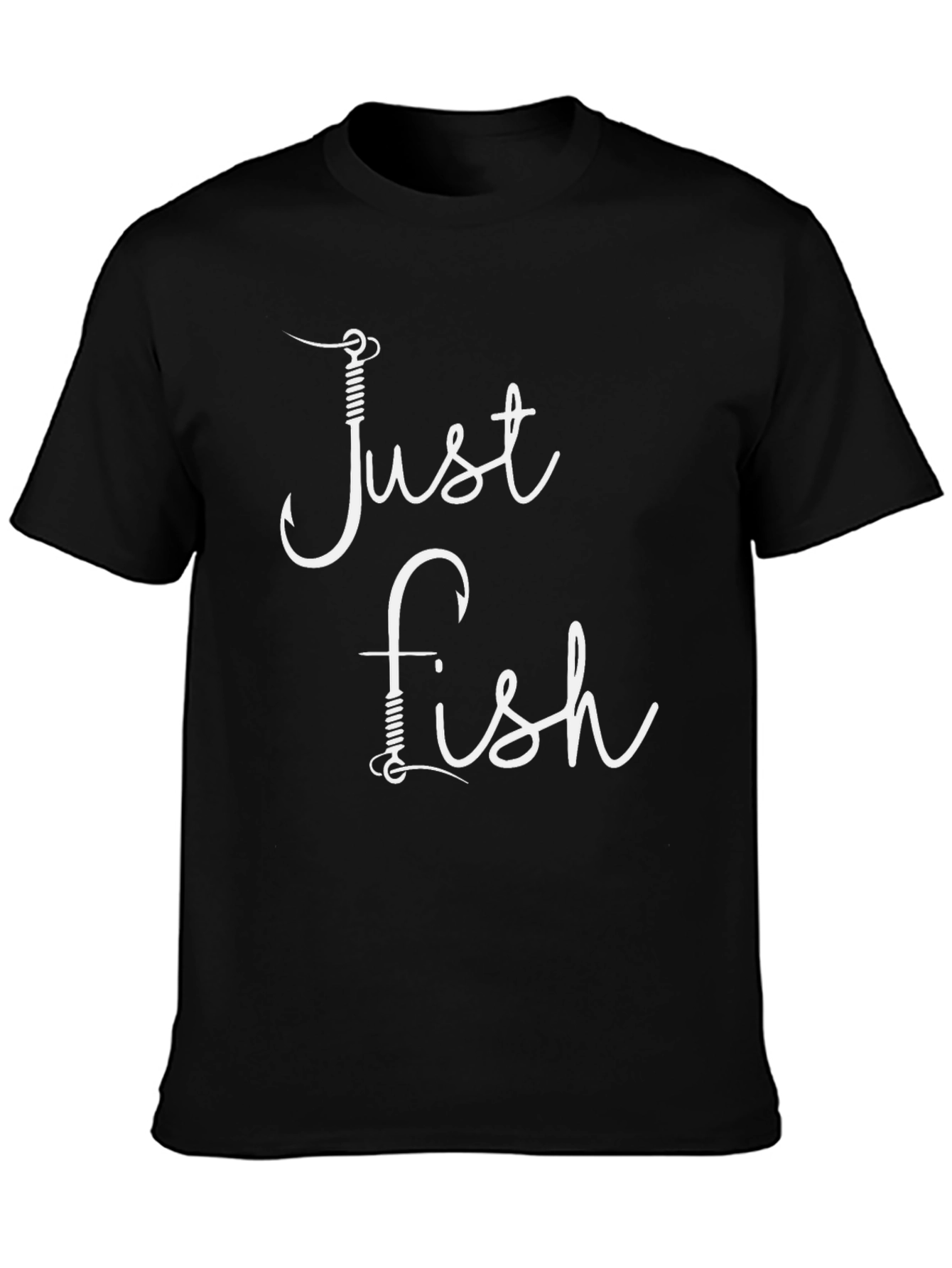 Just Fish Tee - Fishing Hook Design T-Shirt