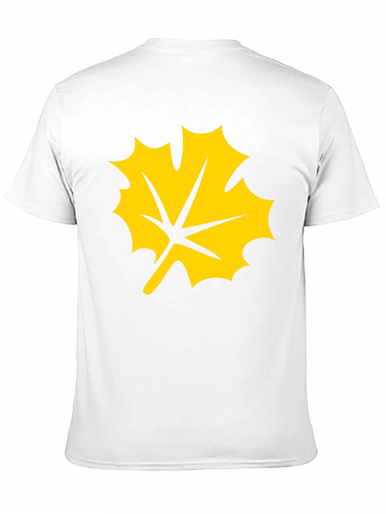 Black T-Shirt with Yellow Maple Leaf Graphic