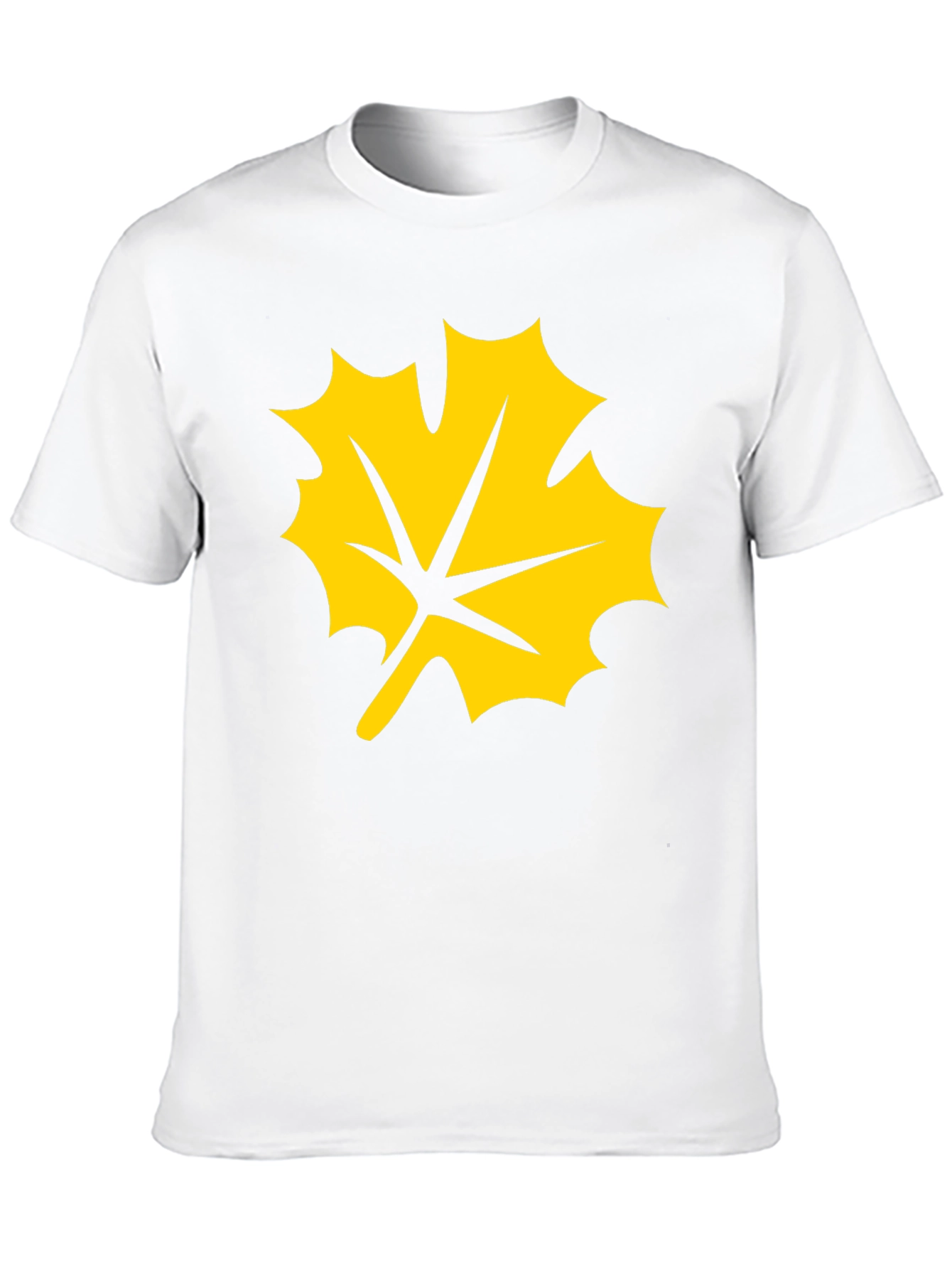 Black T-Shirt with Yellow Maple Leaf Graphic
