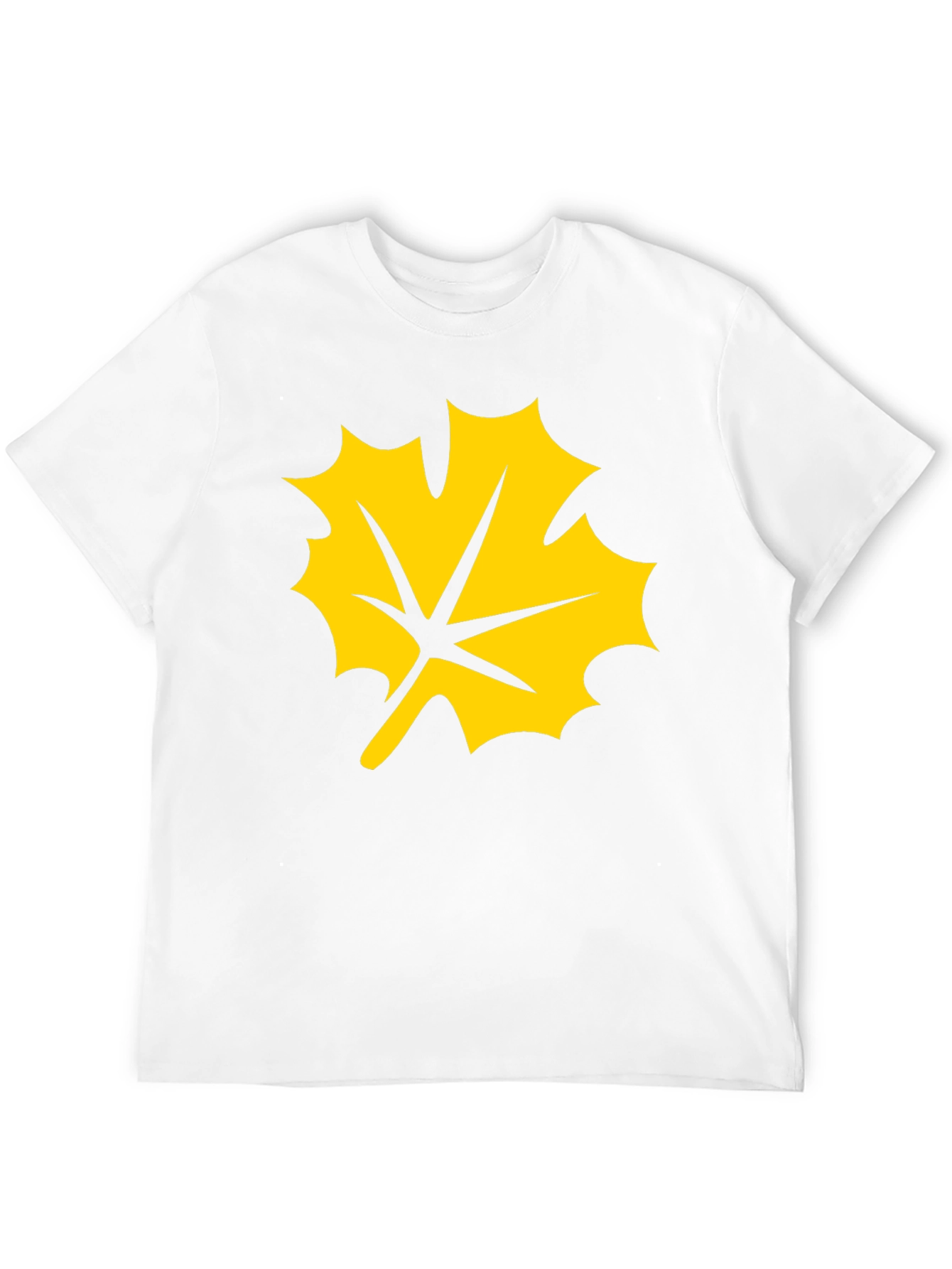 Black T-Shirt with Yellow Maple Leaf Graphic
