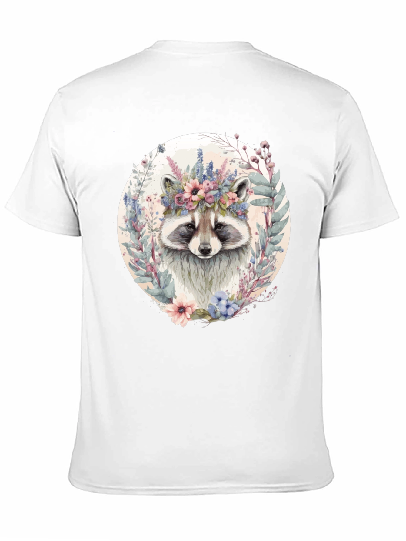 Raccoon Floral Crown Graphic T-Shirt