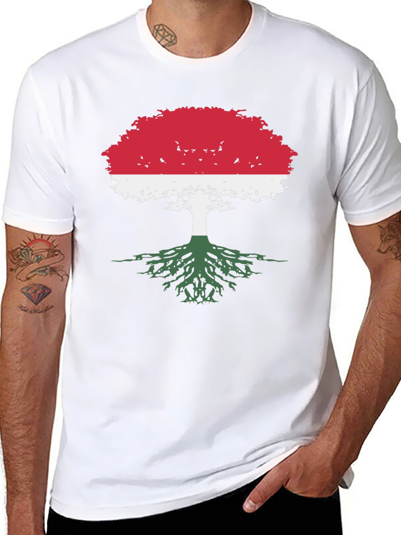 Hungary Flag Tree T-Shirt - Roots Pride