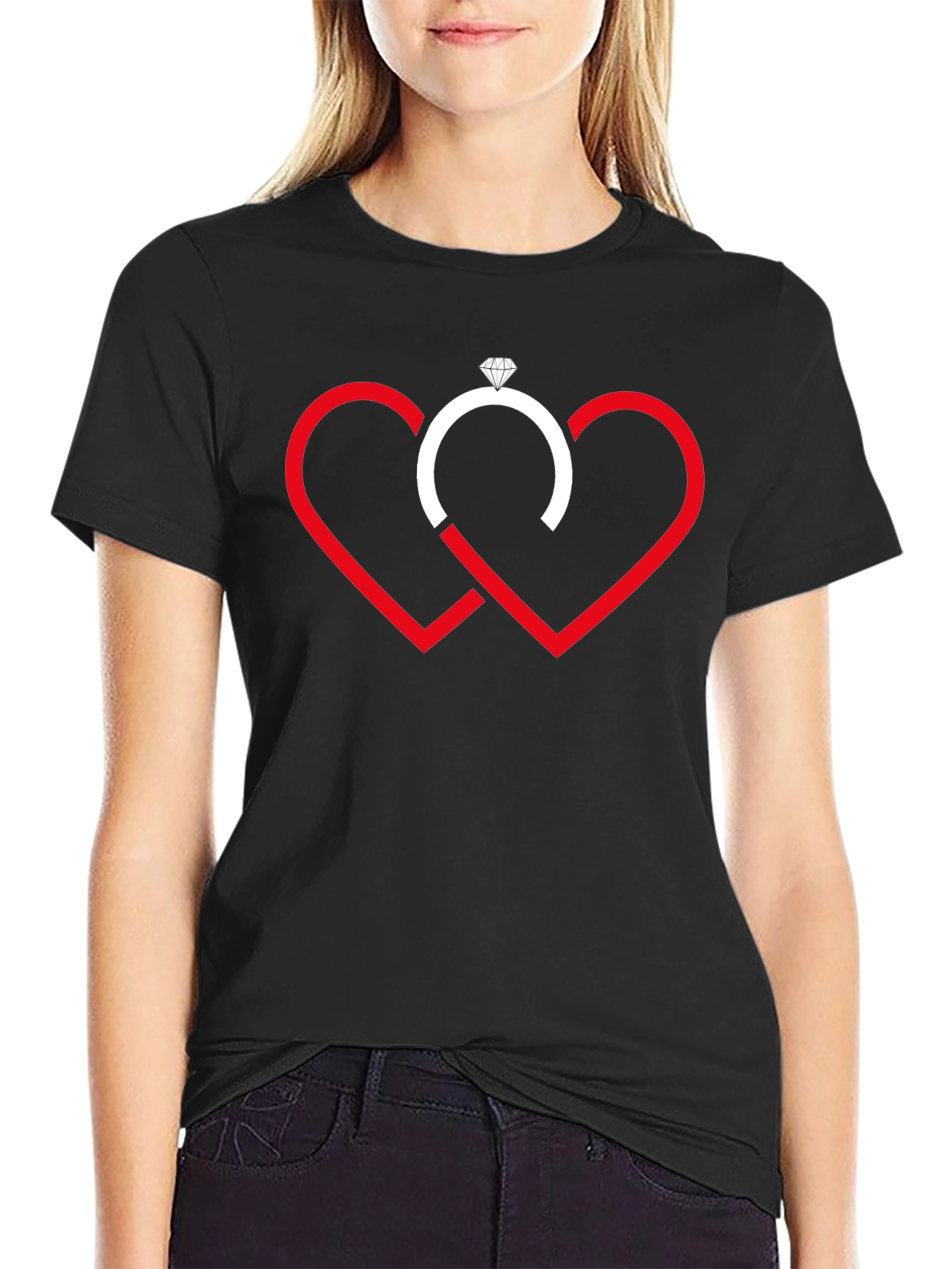 Love & Commitment T-Shirt - Hearts & Ring