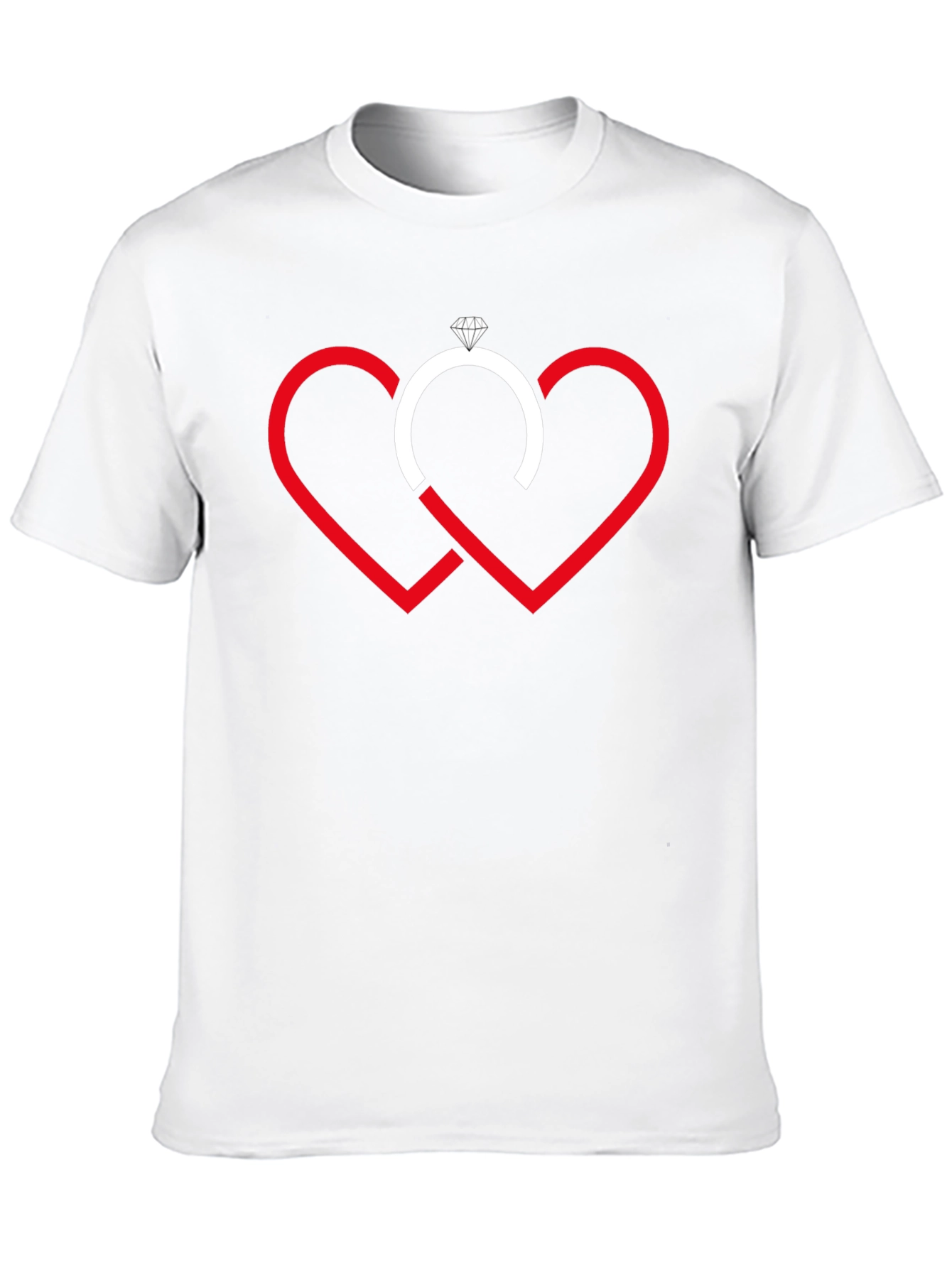 Love & Commitment T-Shirt - Hearts & Ring