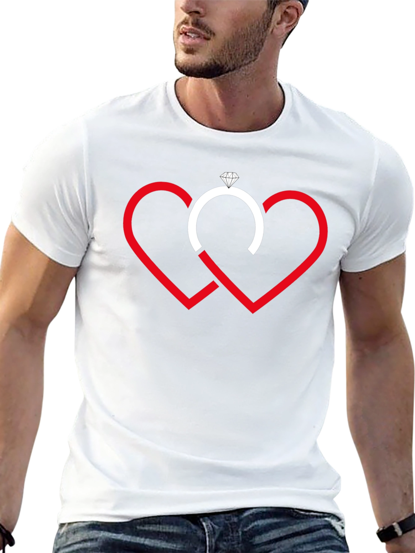 Love & Commitment T-Shirt - Hearts & Ring