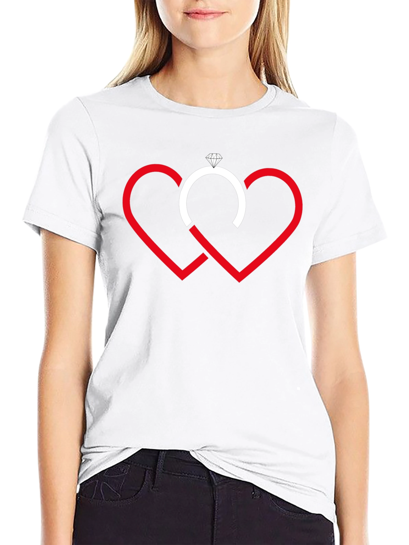 Love & Commitment T-Shirt - Hearts & Ring