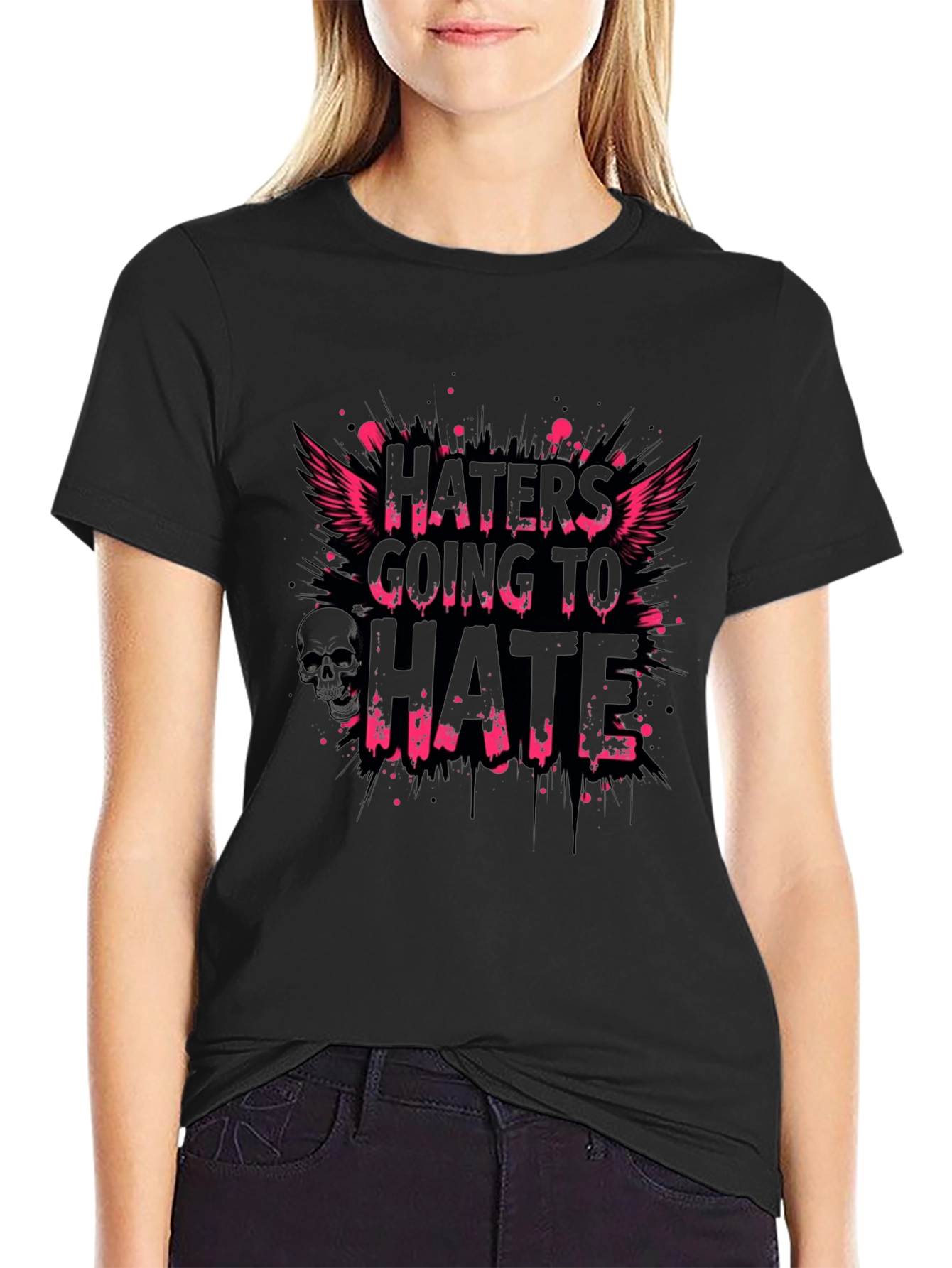 Haters Going To Hate Graphic Tee - Black