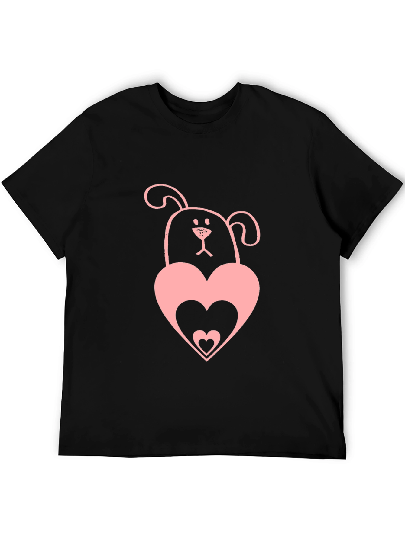 Dog & Heart Graphic Tee - Black