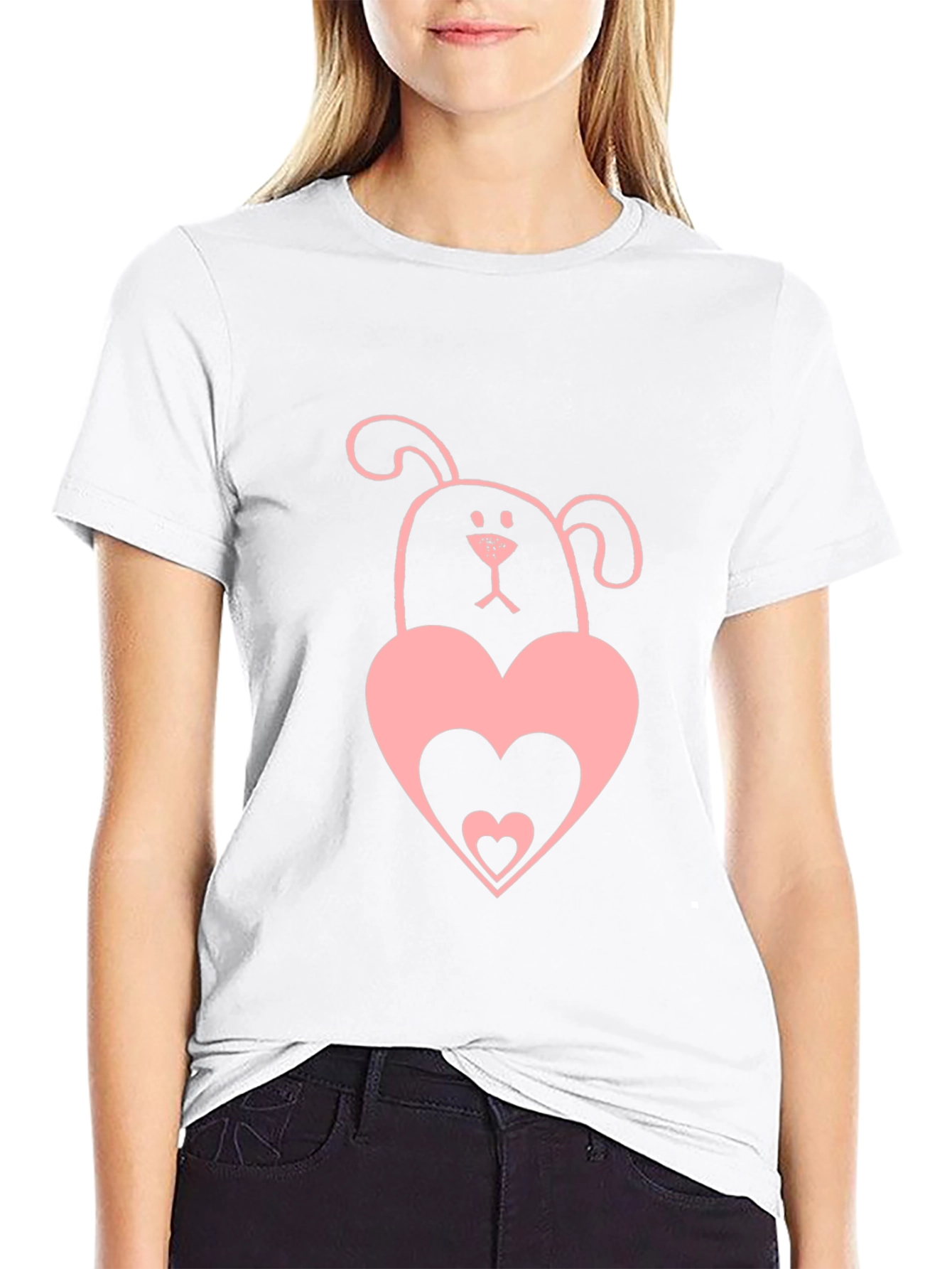 Dog & Heart Graphic Tee - Black