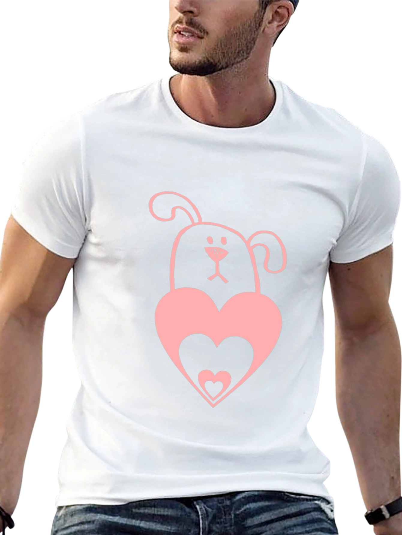 Dog & Heart Graphic Tee - Black