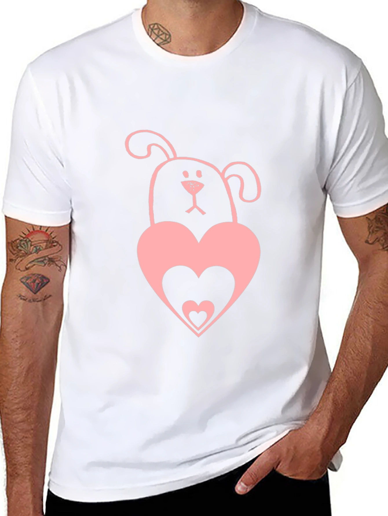 Dog & Heart Graphic Tee - Black