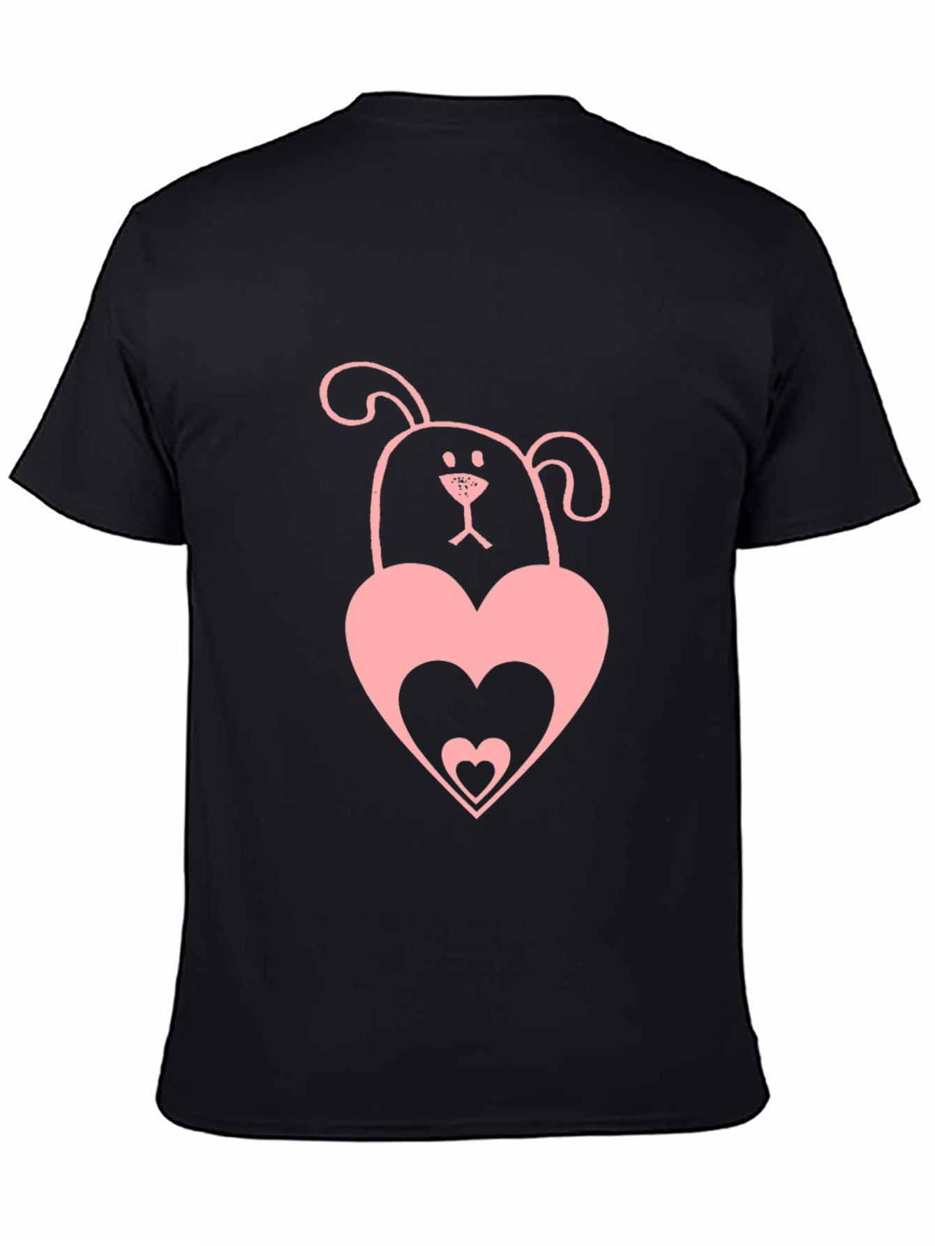 Dog & Heart Graphic Tee - Black