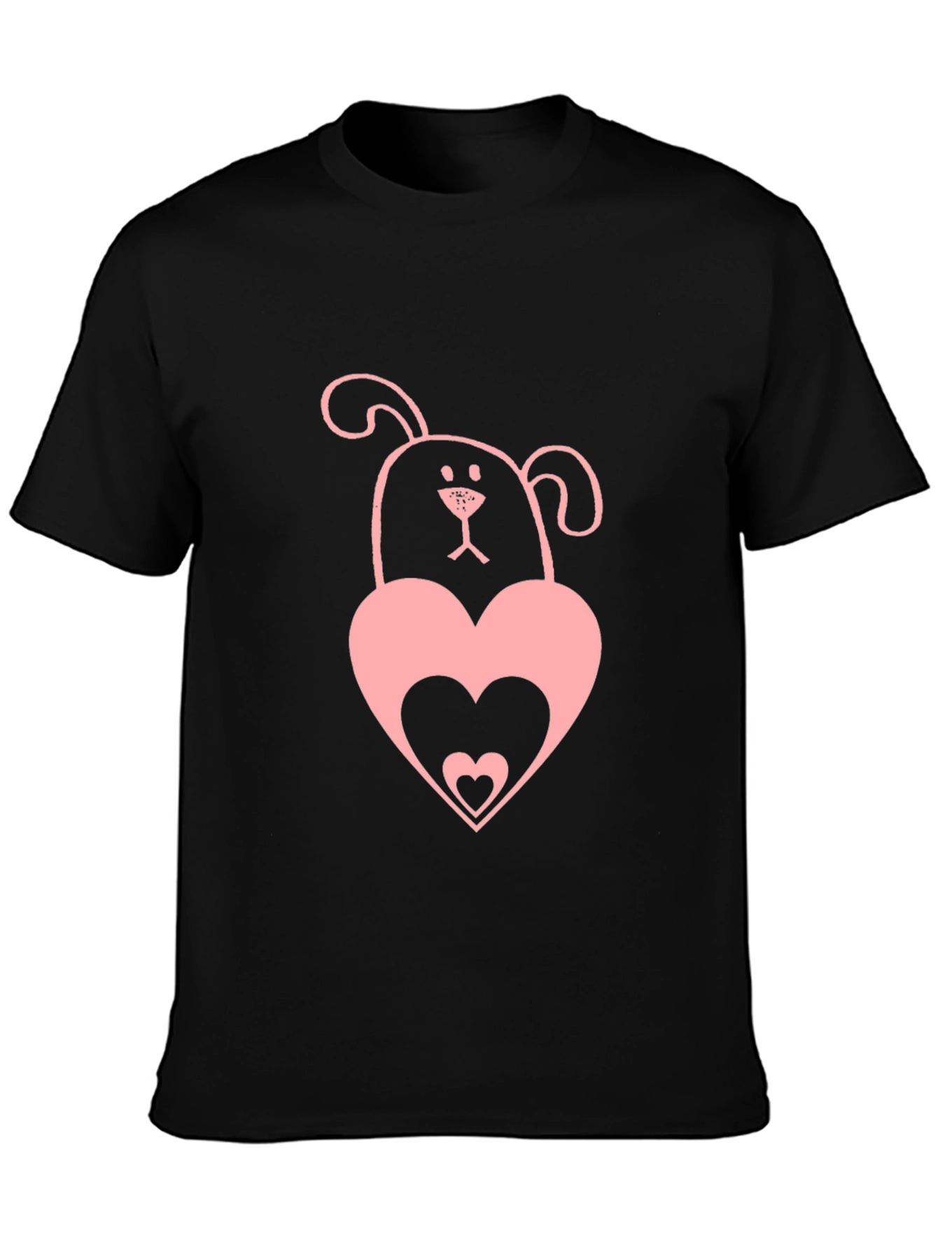Dog & Heart Graphic Tee - Black