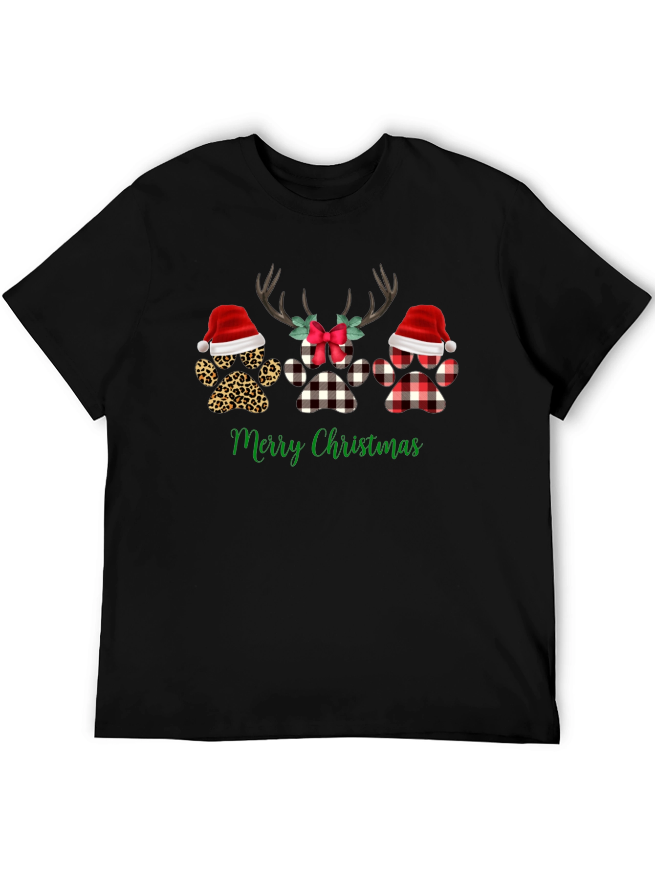 Christmas Paw Print T-Shirt