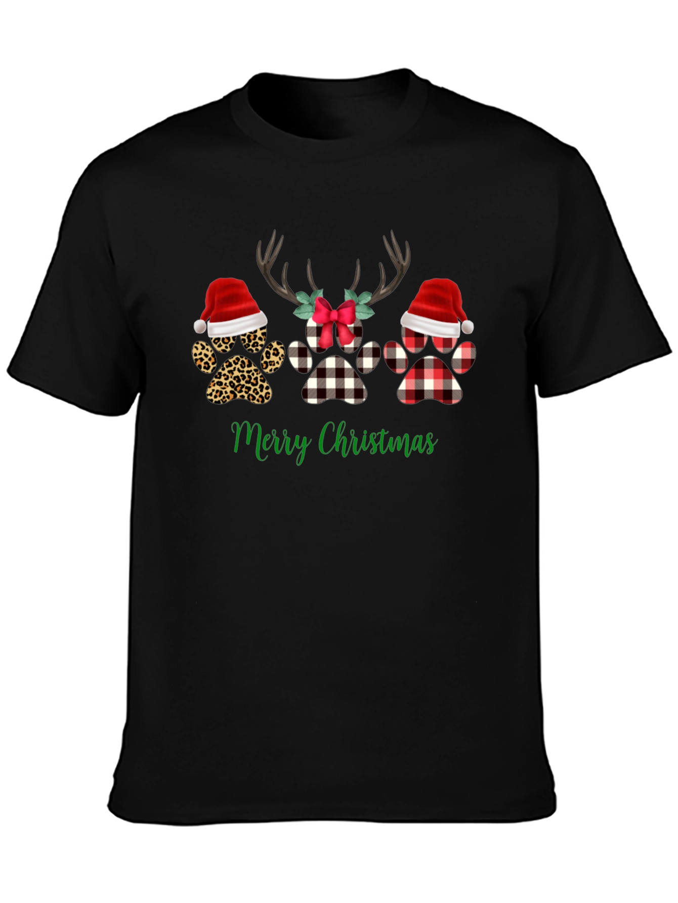 Christmas Paw Print T-Shirt