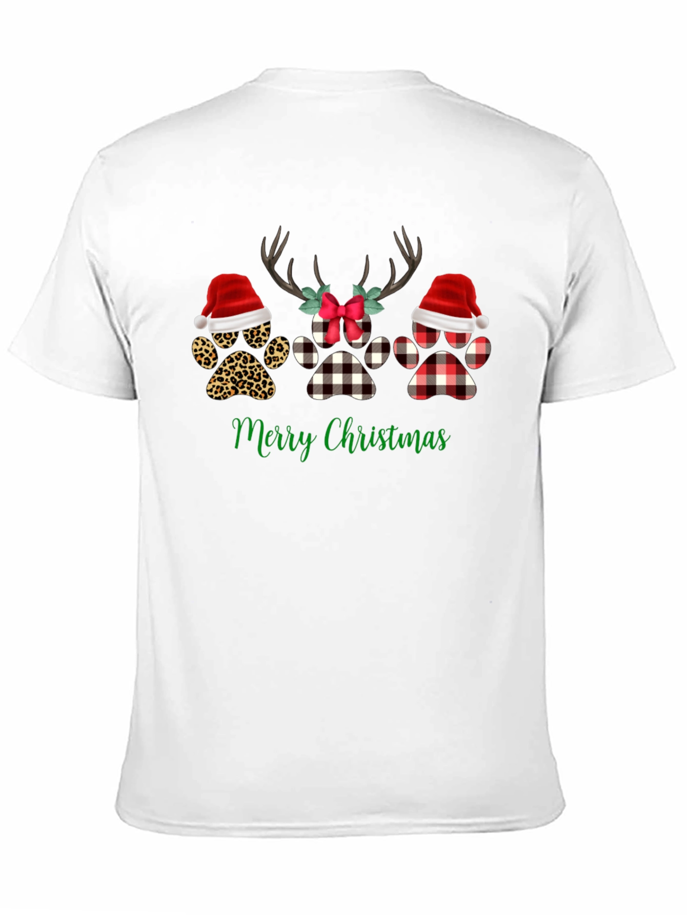 Christmas Paw Print T-Shirt