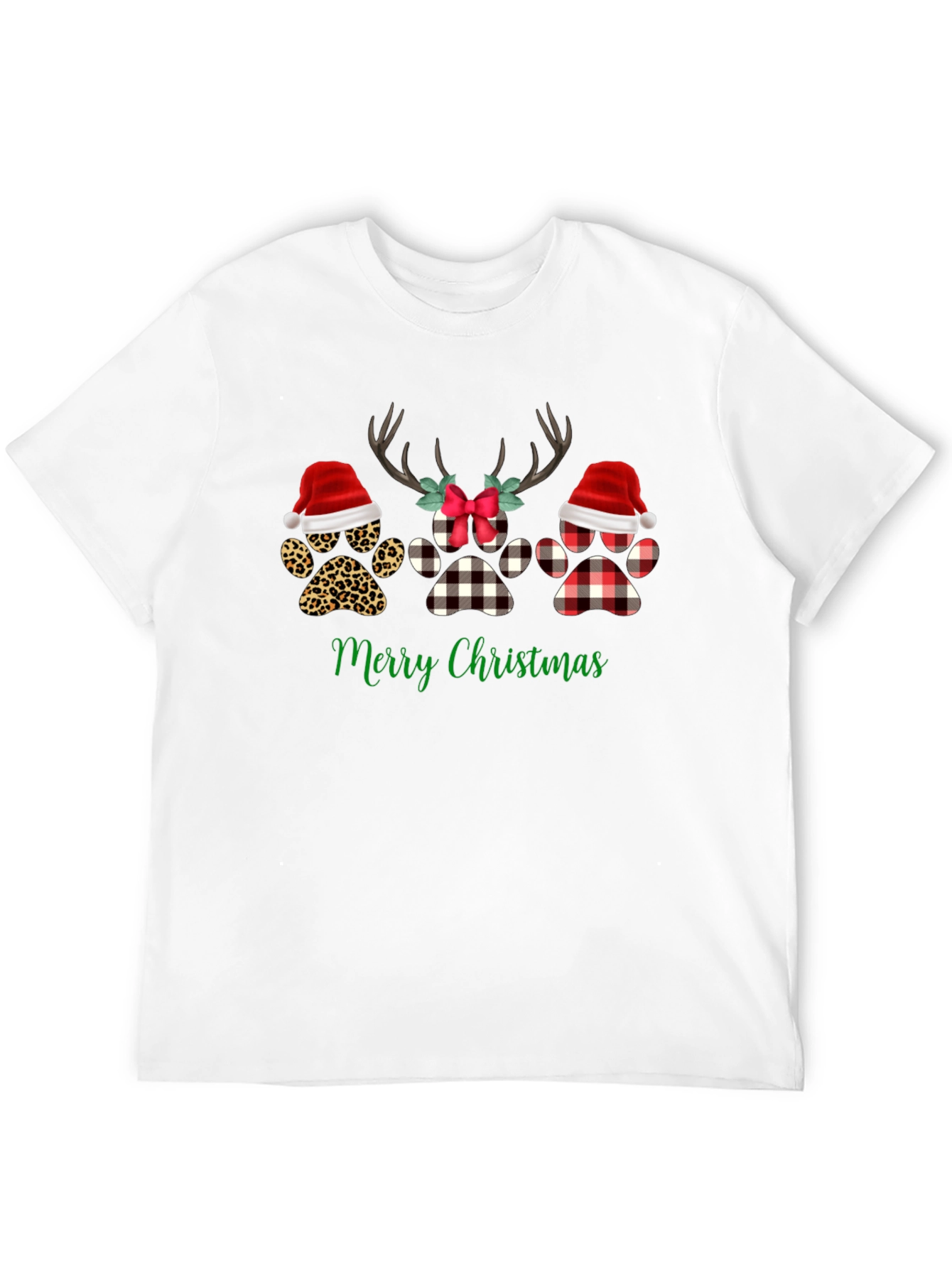 Christmas Paw Print T-Shirt