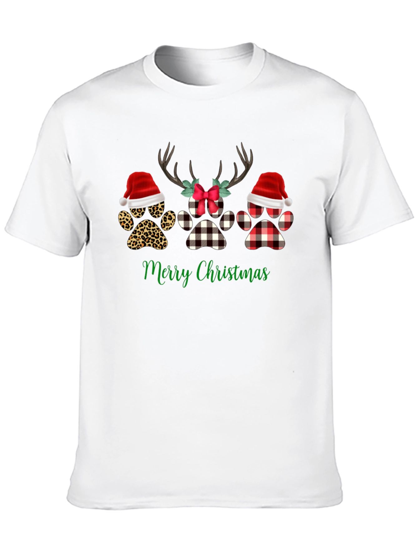 Christmas Paw Print T-Shirt