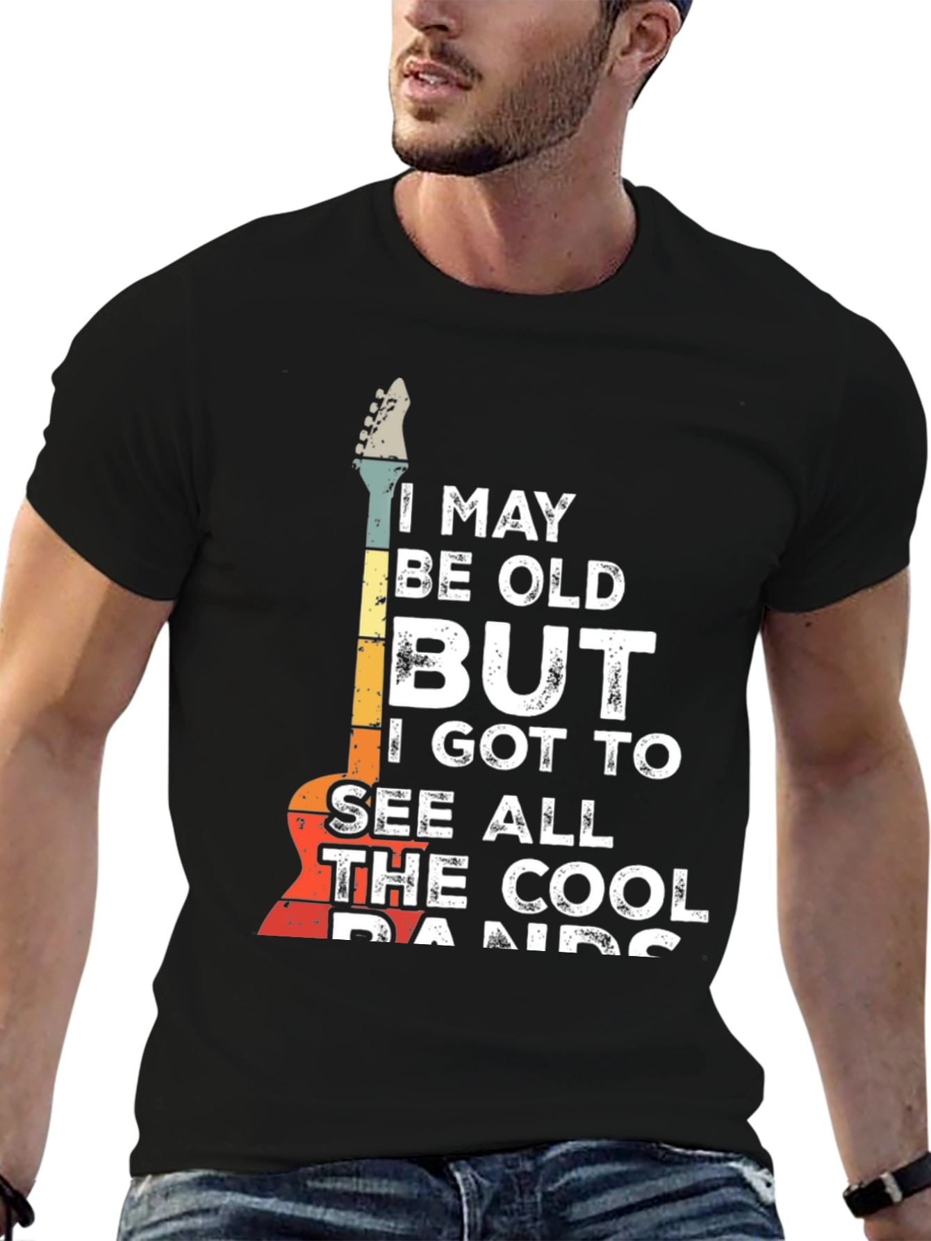 Retro Guitar T-Shirt - Cool Bands