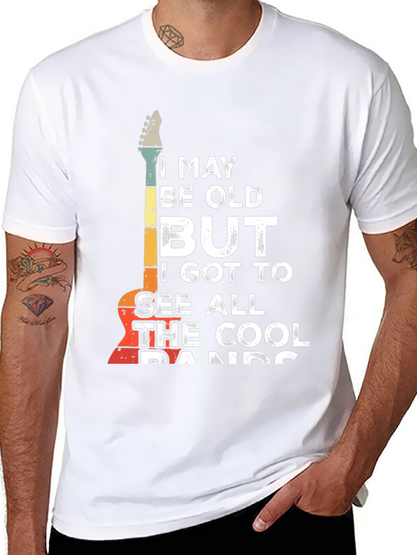 Retro Guitar T-Shirt - Cool Bands