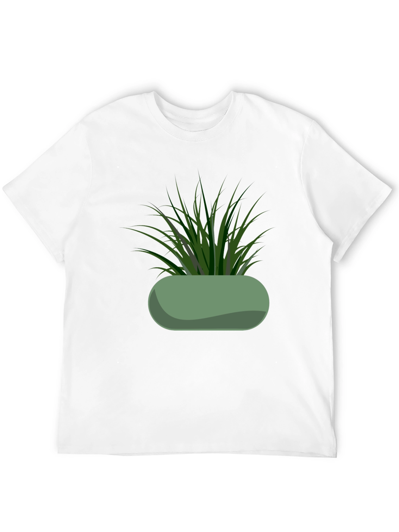 Modern Potted Plant Graphic Tee - Black