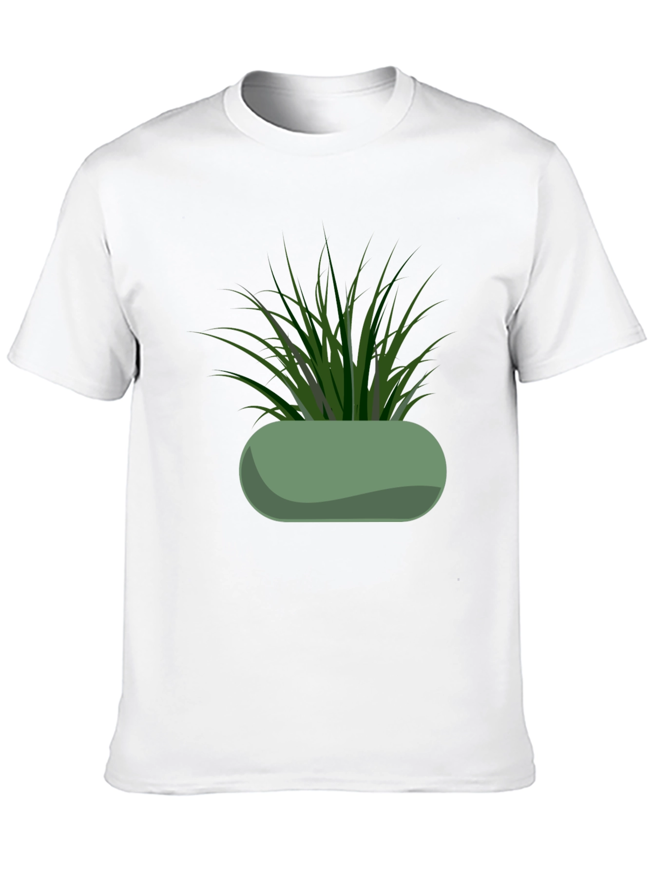 Modern Potted Plant Graphic Tee - Black