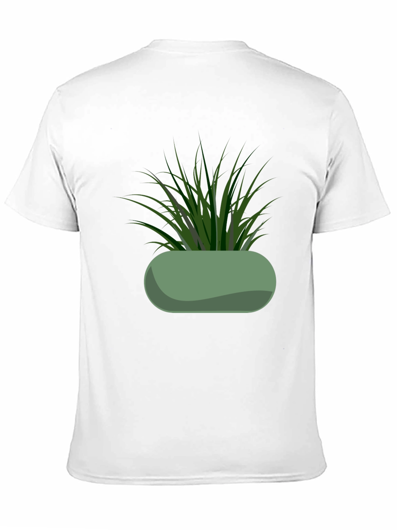 Modern Potted Plant Graphic Tee - Black