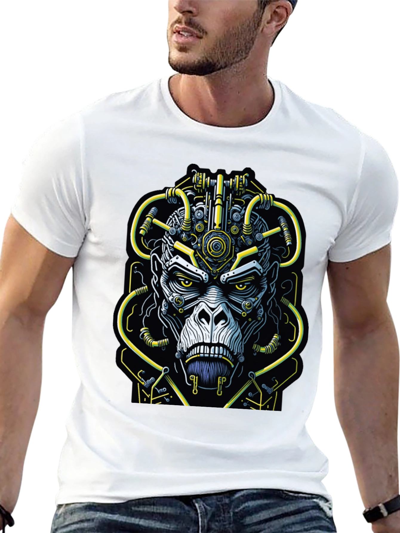 Cyber Ape Graphic Tee - Edgy Streetwear