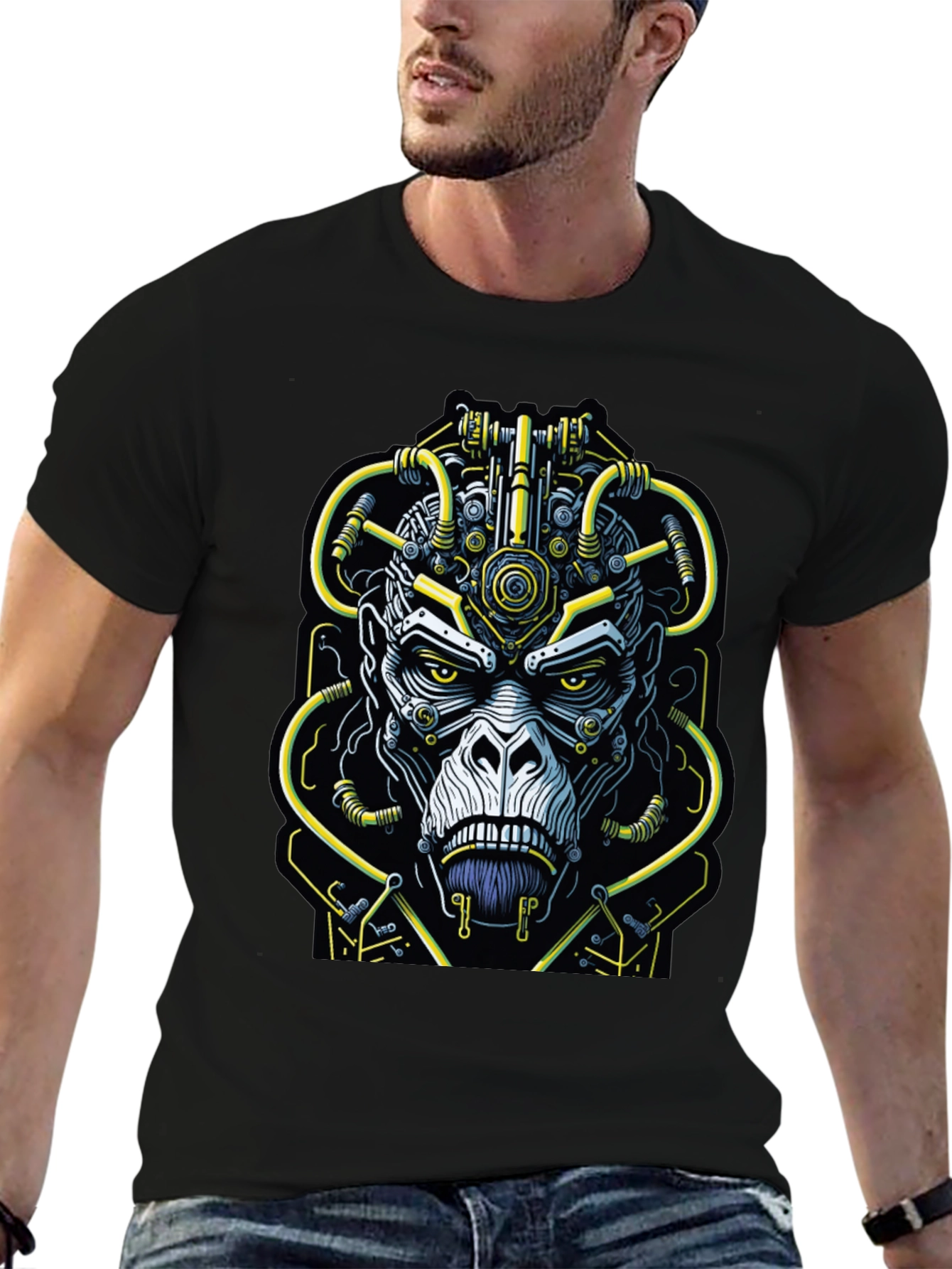 Cyber Ape Graphic Tee - Edgy Streetwear
