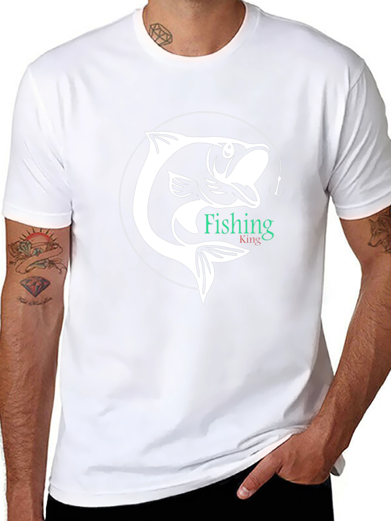 Fishing King Graphic Tee - Black Cotton Shirt