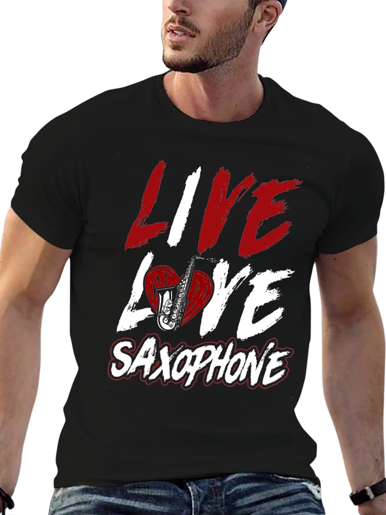 Live Love Saxophone Graphic Tee