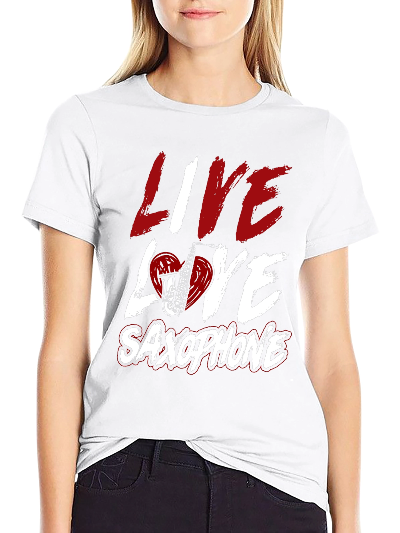 Live Love Saxophone Graphic Tee