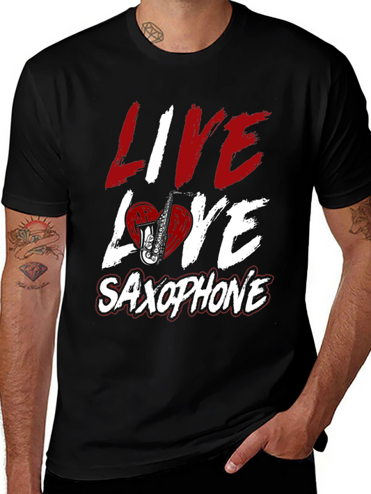 Live Love Saxophone Graphic Tee