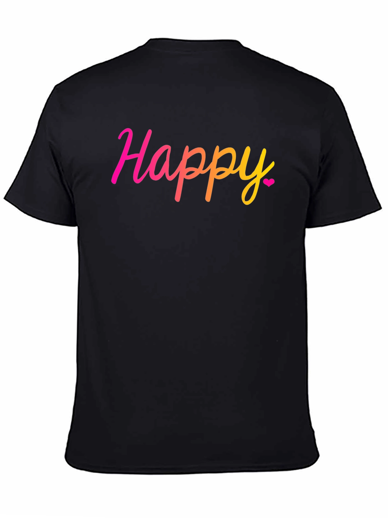 Happy Gradient T-Shirt - Black Crew Neck Tee