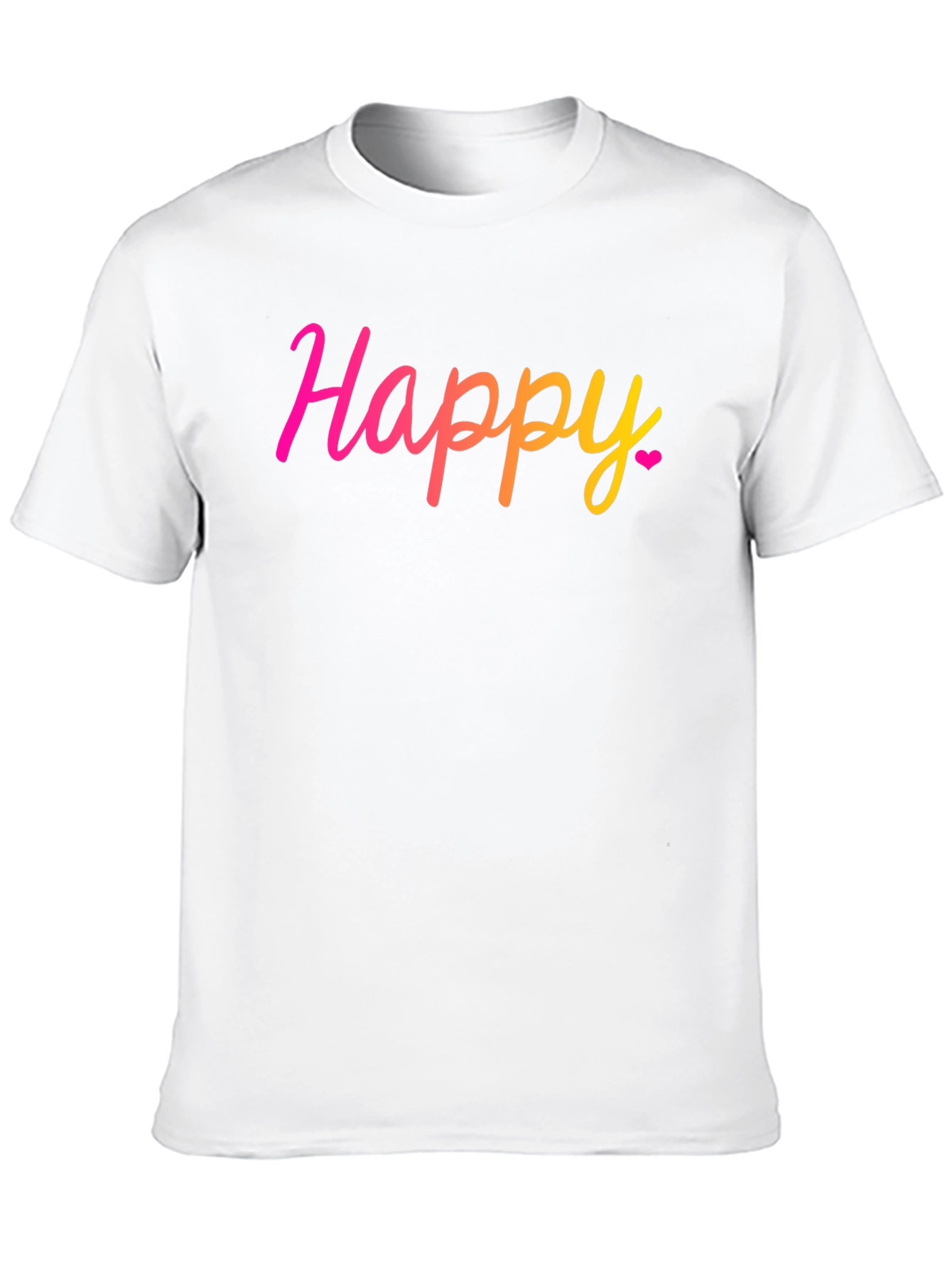 Happy Gradient T-Shirt - Black Crew Neck Tee