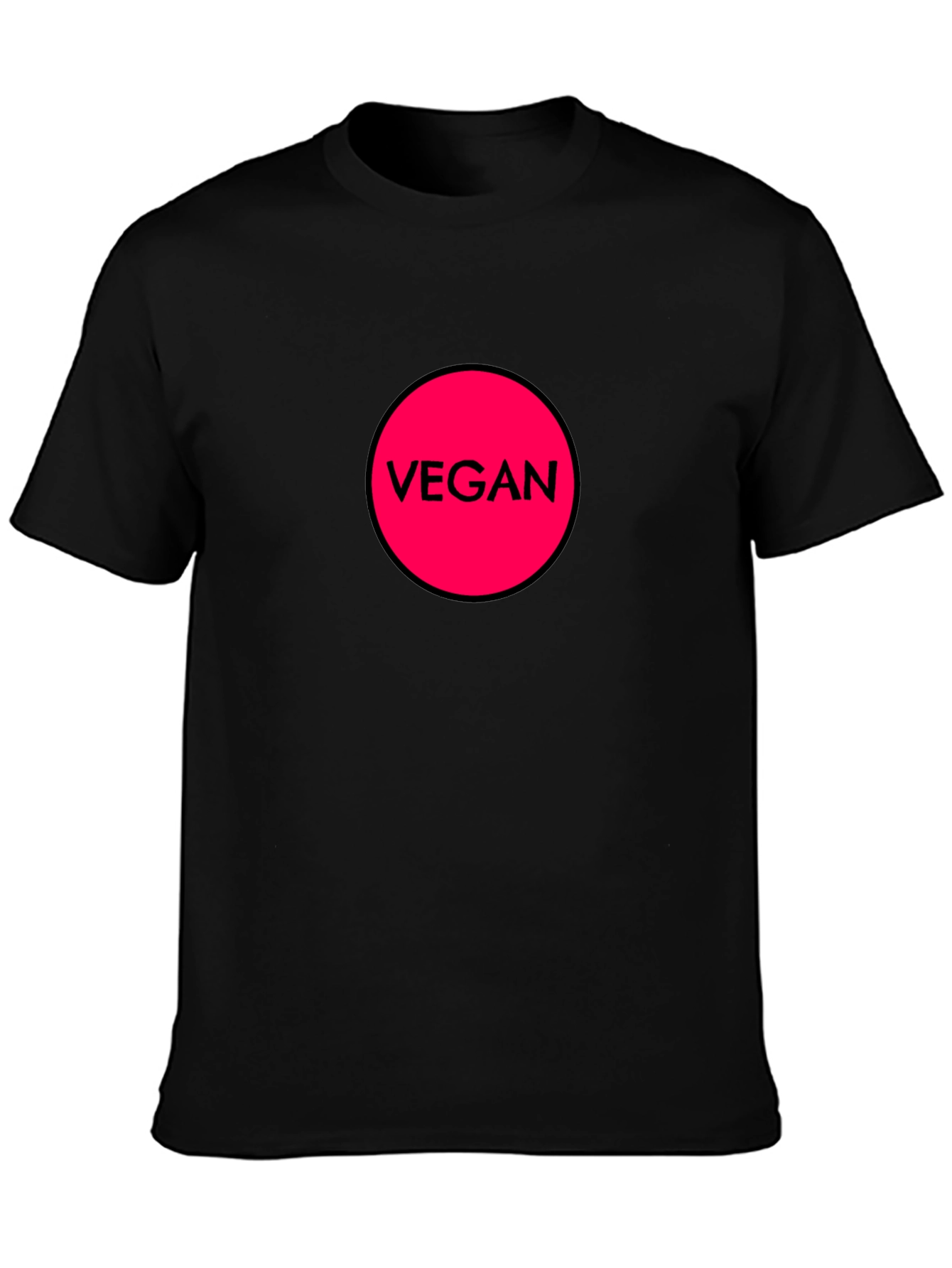 Vegan Circle Graphic T-Shirt - Black