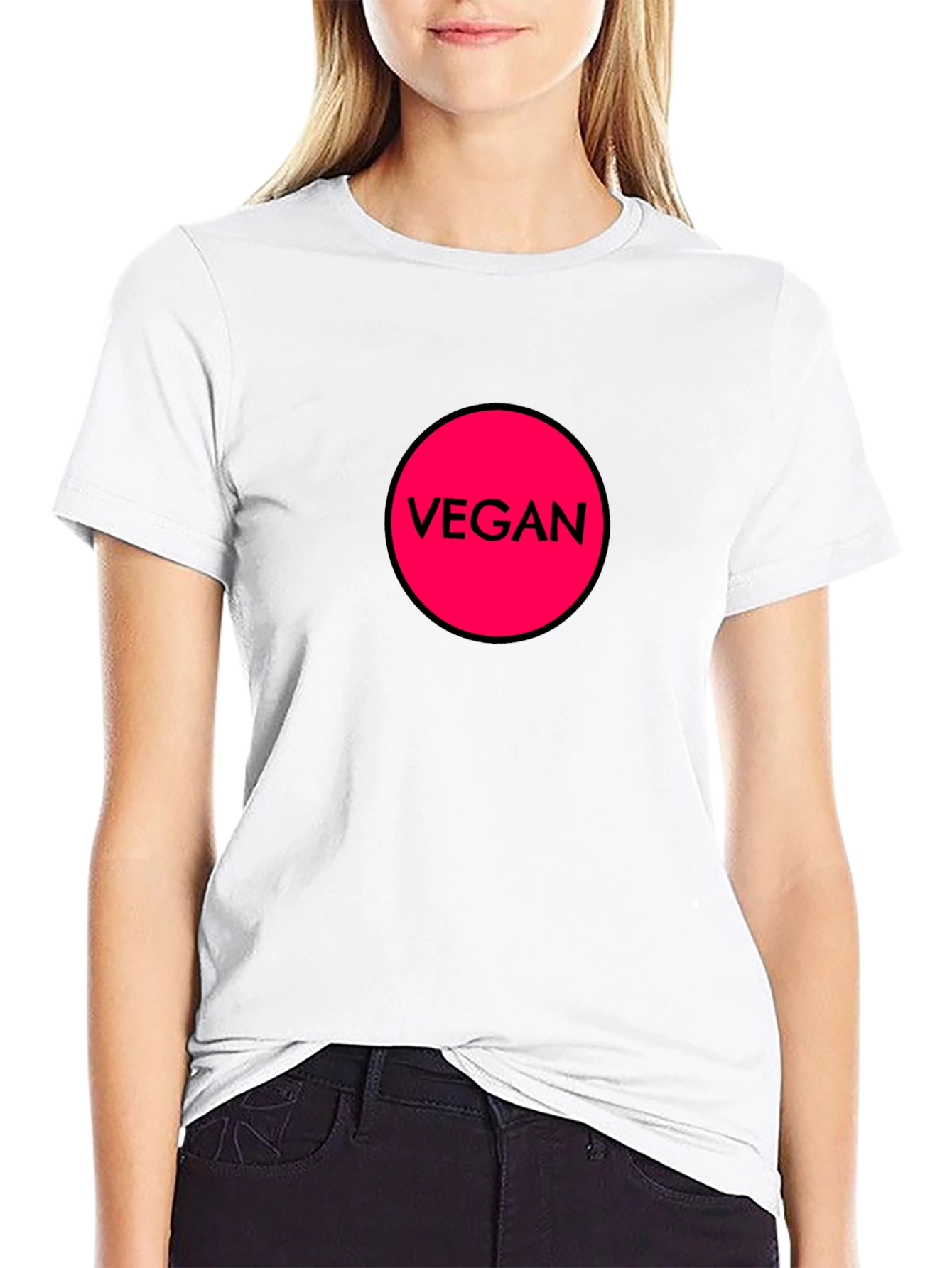 Vegan Circle Graphic T-Shirt - Black