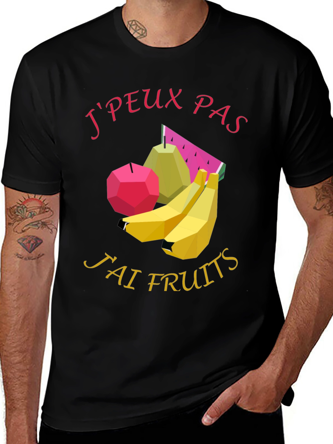Jpeux Pas Jai Fruits Graphic Tee - Black