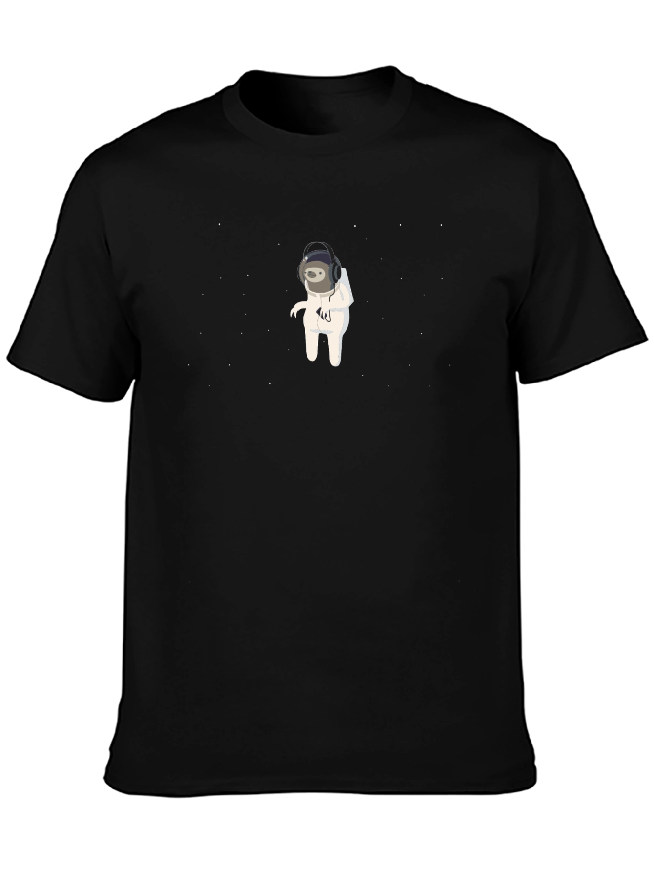 Astronaut Sloth Graphic Tee - Unisex Black T-Shirt