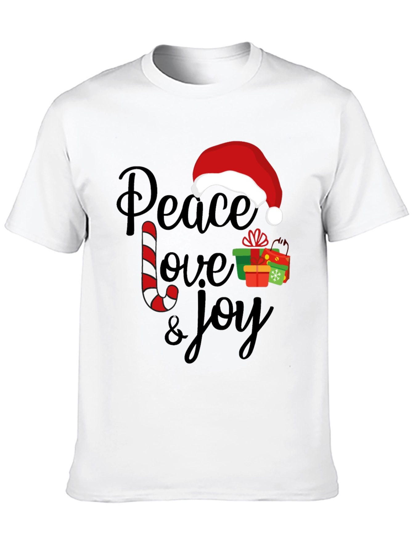 Peace Love Joy Christmas Holiday Graphic Tee