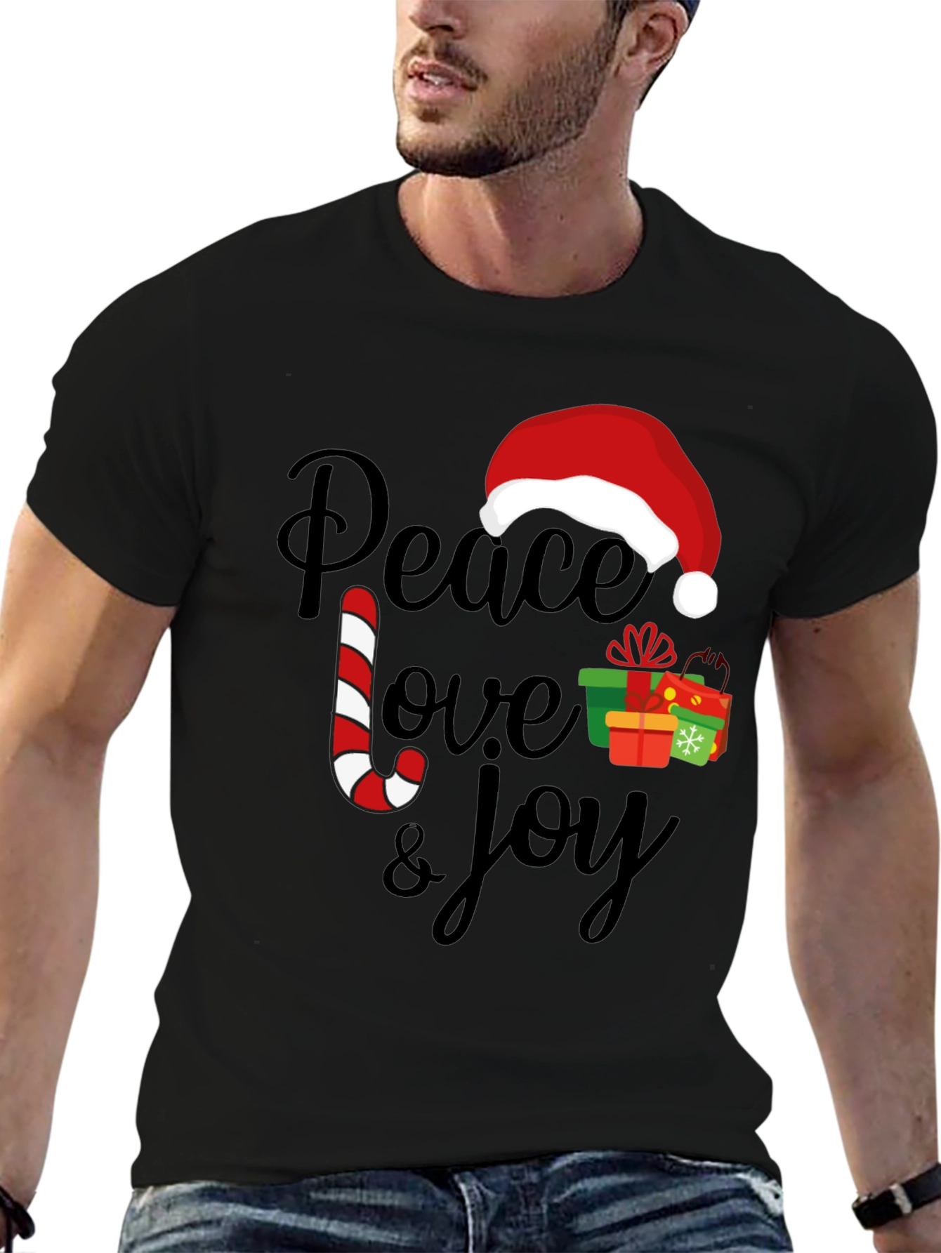 Peace Love Joy Christmas Holiday Graphic Tee