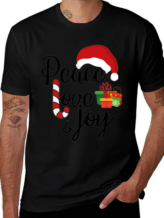 Peace Love Joy Christmas Holiday Graphic Tee