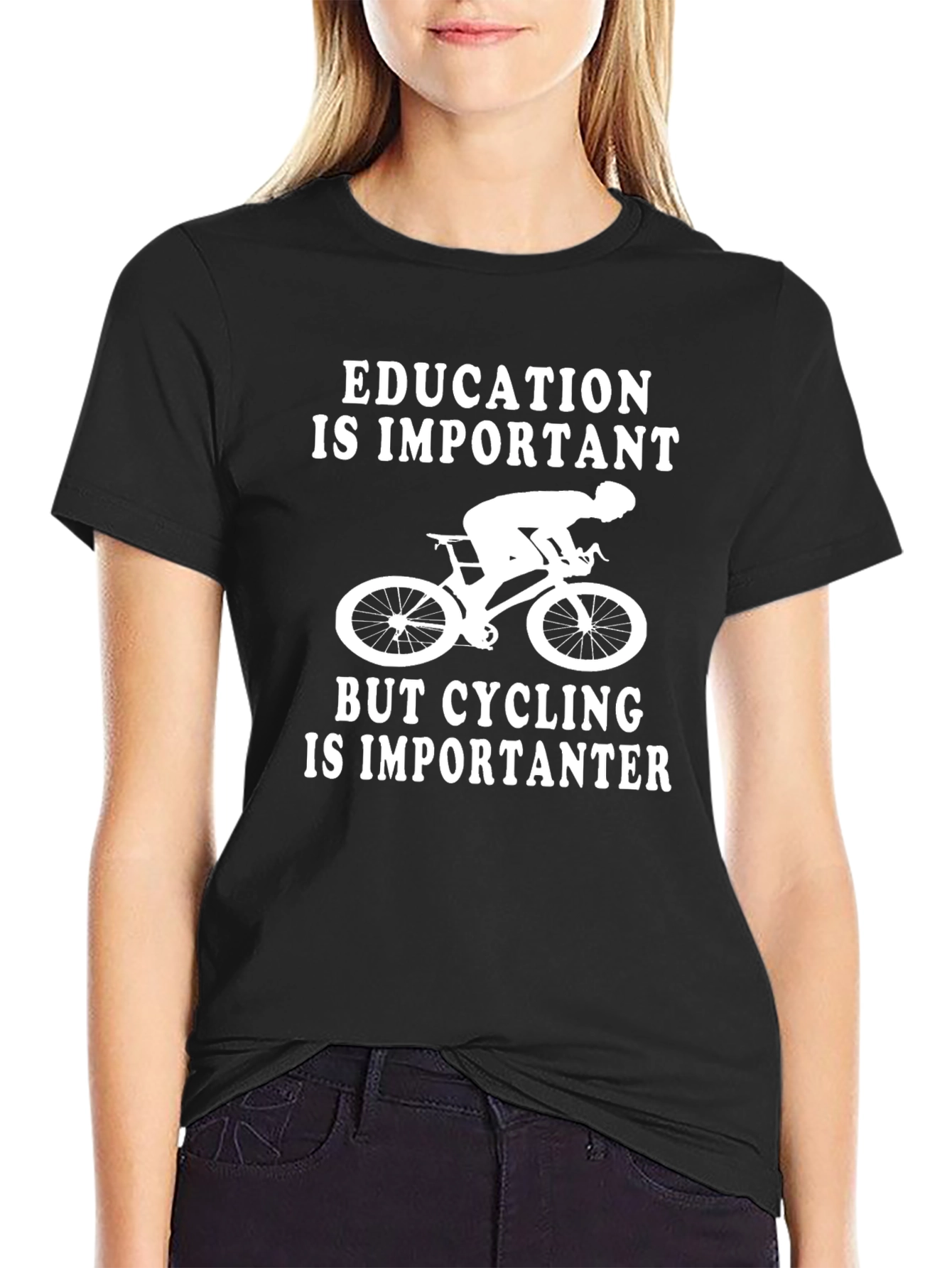 Funny Cycling T-Shirt - Education is Important