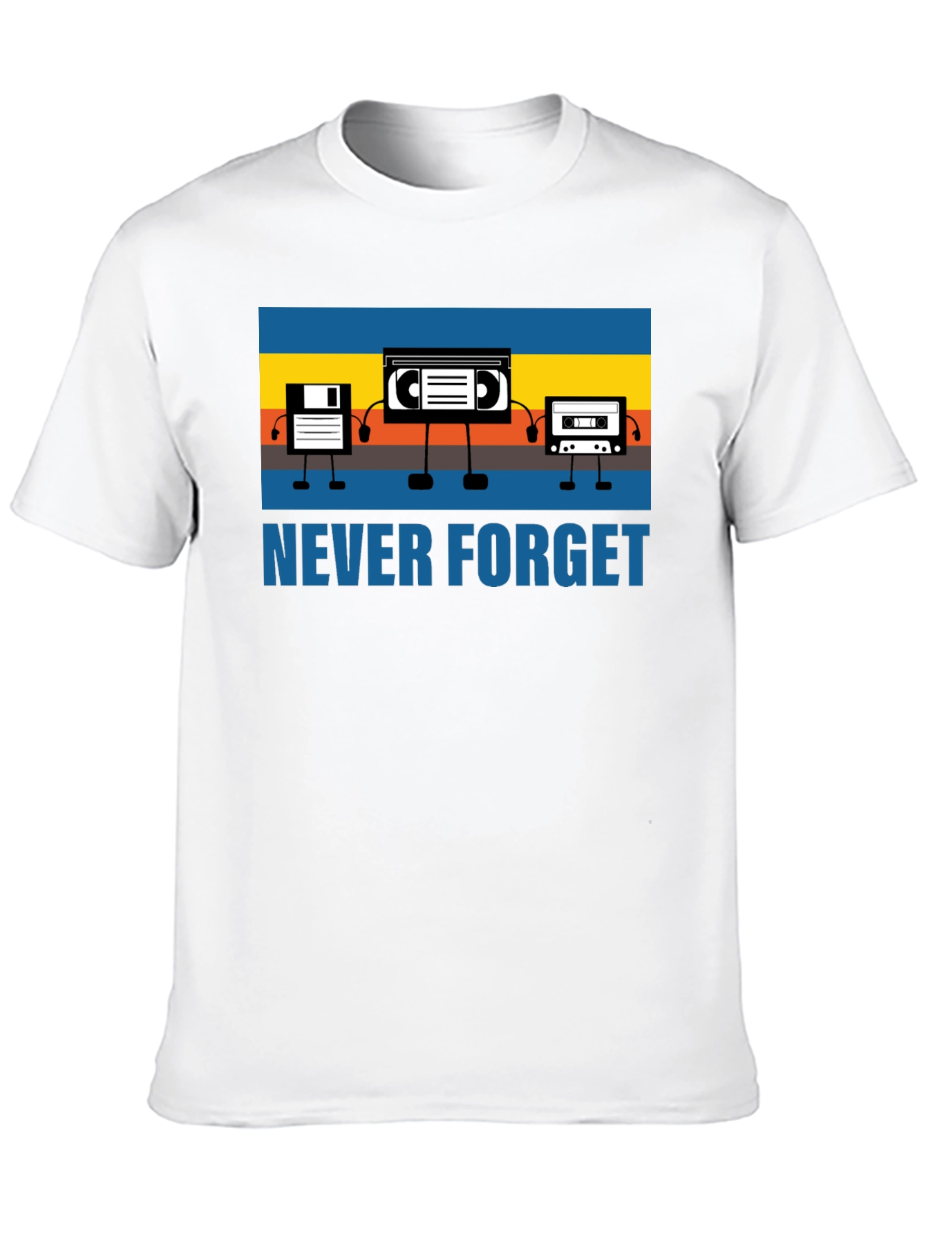Retro Media Never Forget Black Graphic T-Shirt