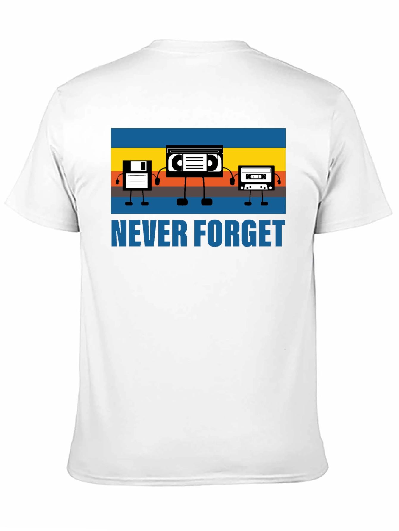 Retro Media Never Forget Black Graphic T-Shirt