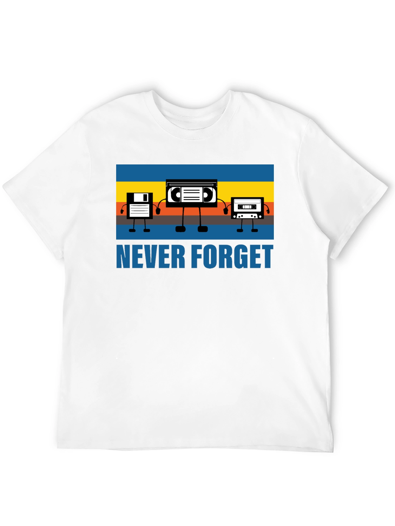 Retro Media Never Forget Black Graphic T-Shirt