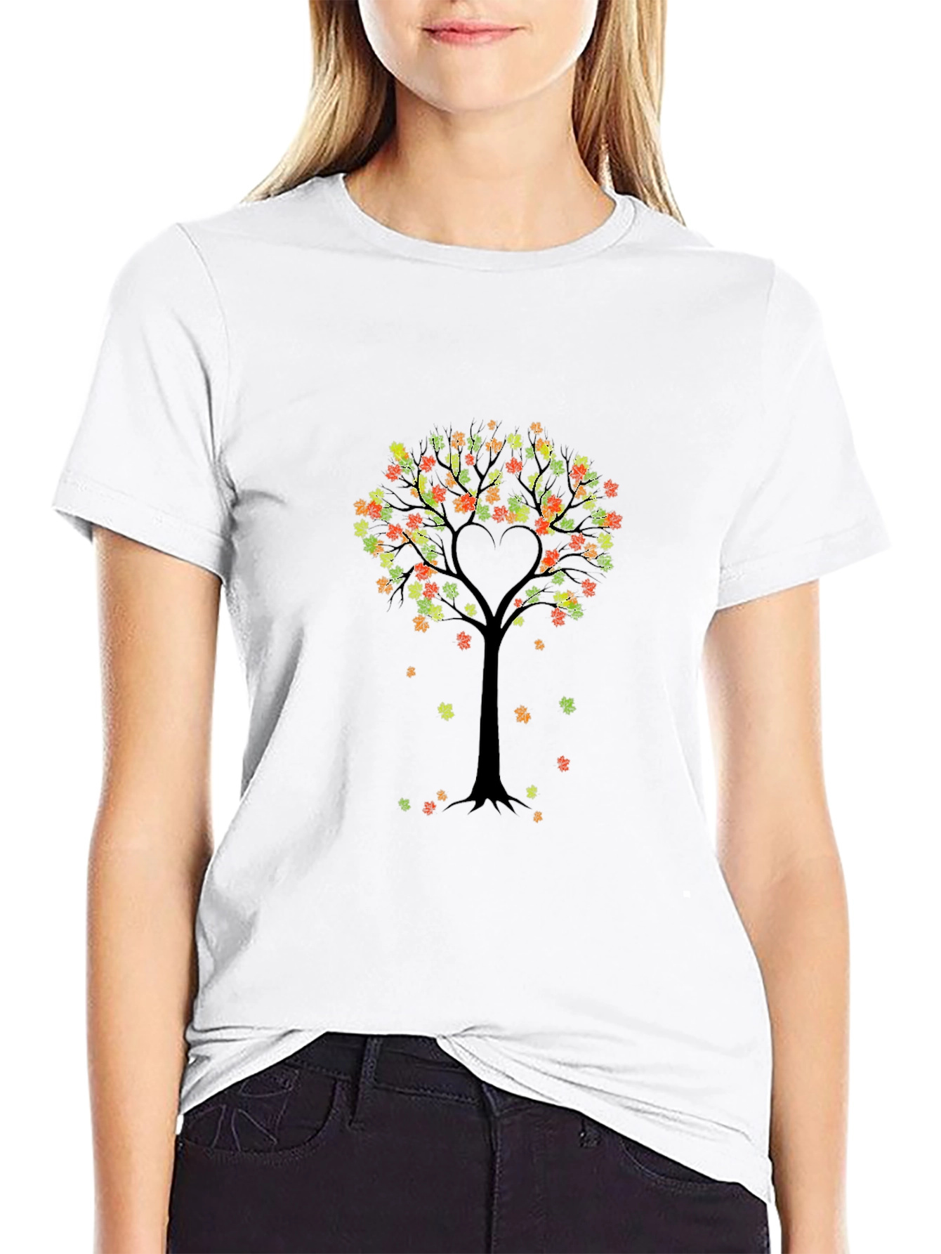 Fall Tree Heart Graphic Tee - Nature Lovers Shirt