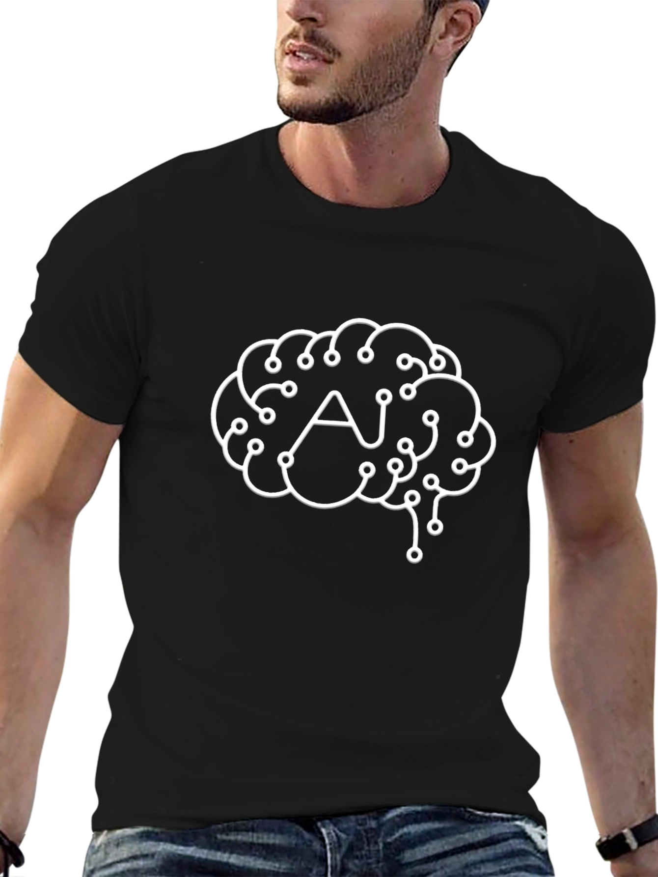 AI Brain Circuitry T-Shirt - Tech Style Tee