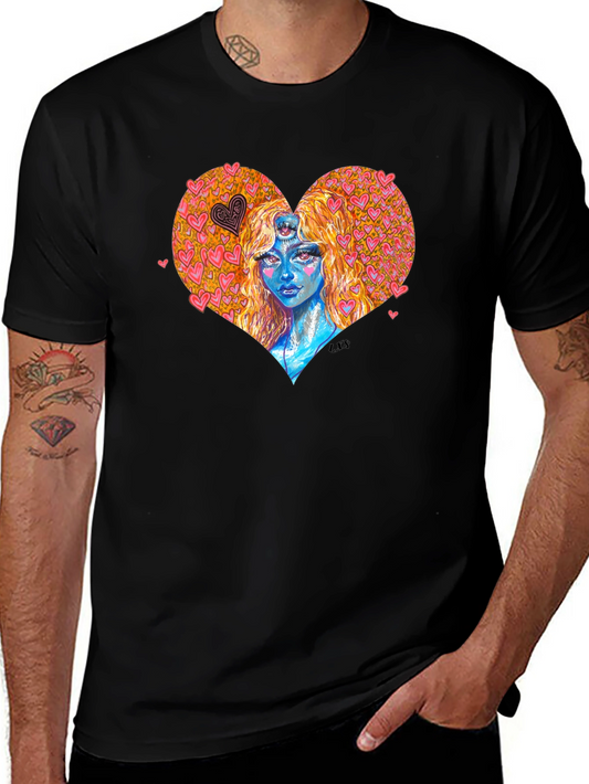Heart Goddess Graphic T-Shirt - Unique Art Tee